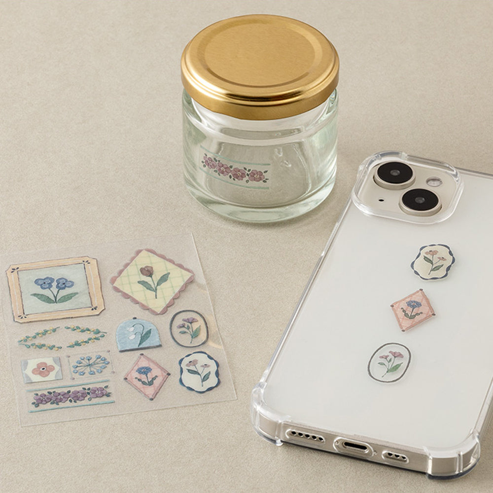 S-356 | MIDORI Glossy Transfer Sticker 移印貼紙 (花卉)