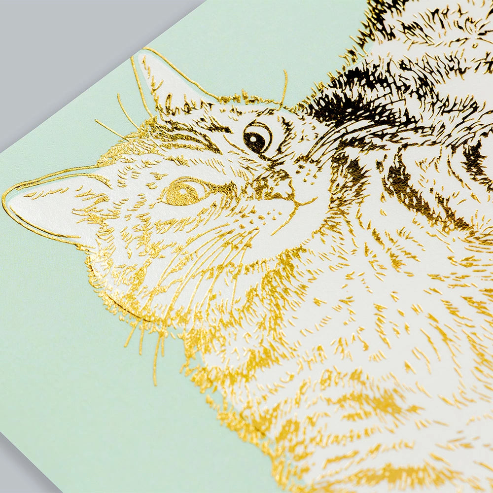 S-466 | ROKKAKU x 365Cat.Art Cat Art Collection 箔押明信片 (roll)