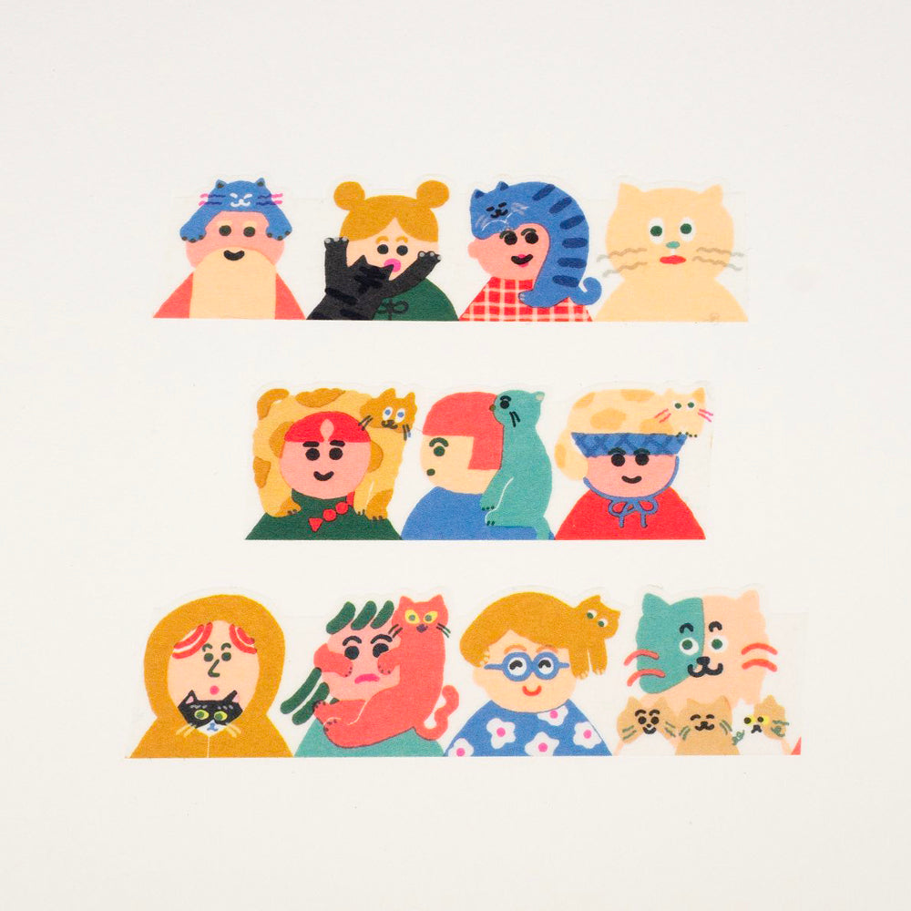 T-286 | AIUEO katanuki 和紙膠帶 (Cat life)