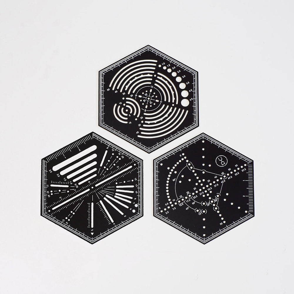 T-334 | YUAN DESIGN STUDIO Hexagonal Ruler (弧線尺)
