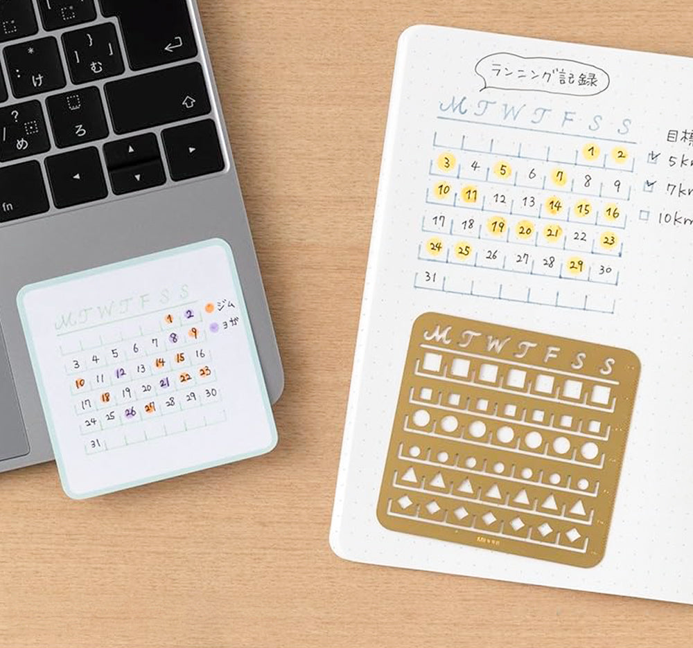 T-498 | MIDORI Calendar Template 月曆模板尺 (M)