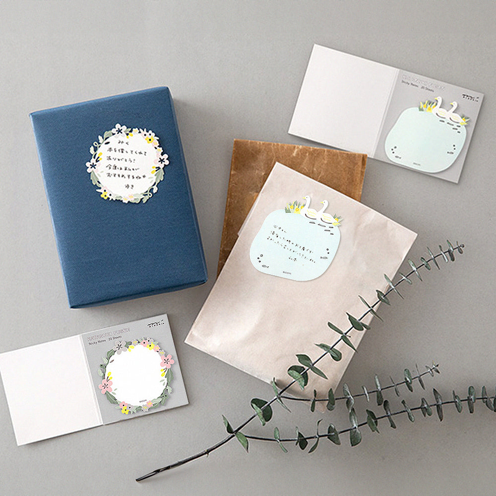 T-539 | MIDORI 通花便利貼 (天鵝/花環)