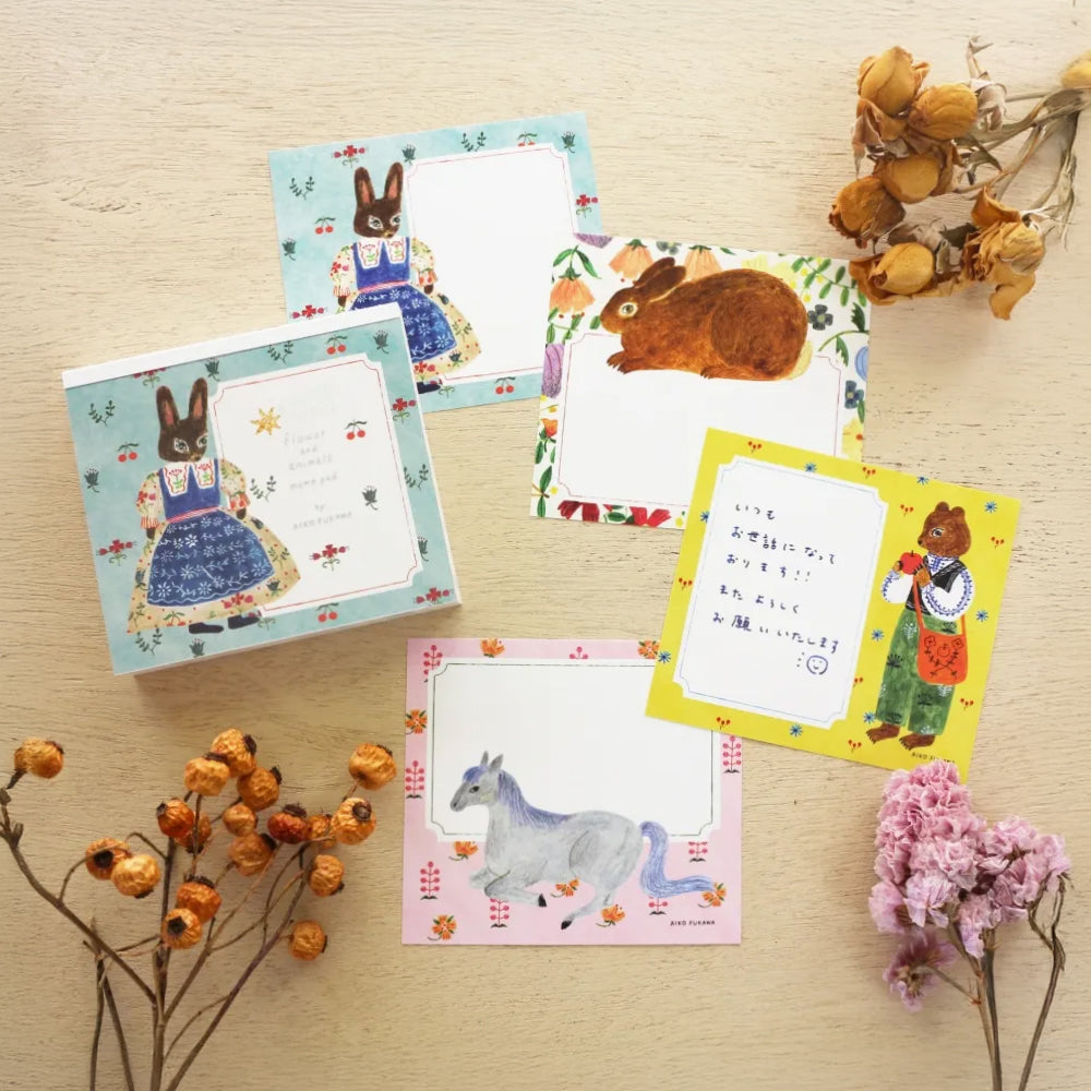 T-639 | 表現社 x 布川愛子 特厚便條本 (flower and animals)