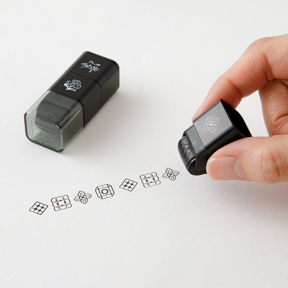 T-653 | MIDORI Paintable Stamp Roller 浸透印 (貓咪與風景)