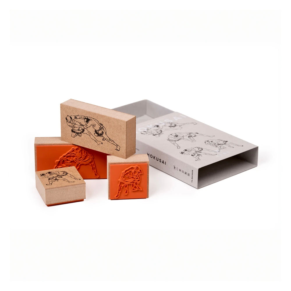 T-745 | 東京製版 Rubber Stamp Collection 橡皮印章組 (葛飾北齋.相撲)