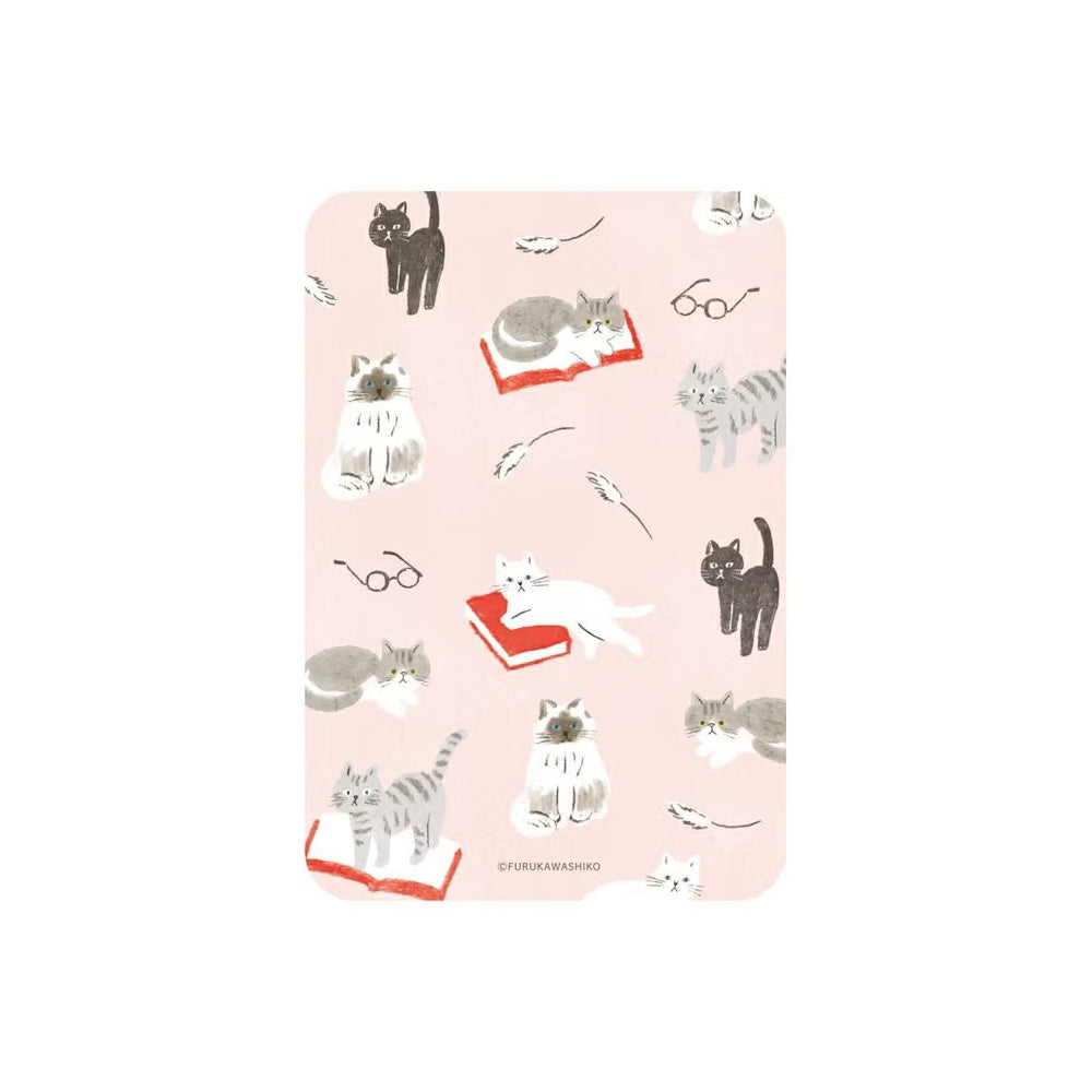 T-827 | 古川紙工 HONTOWATASHI 大號透明書籤 (書和猫)