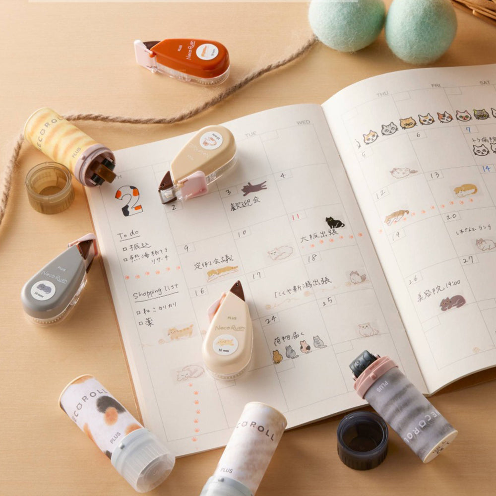 T-832 | PLUS Neco Rush 裝飾花邊膠帶 貓咪限定版