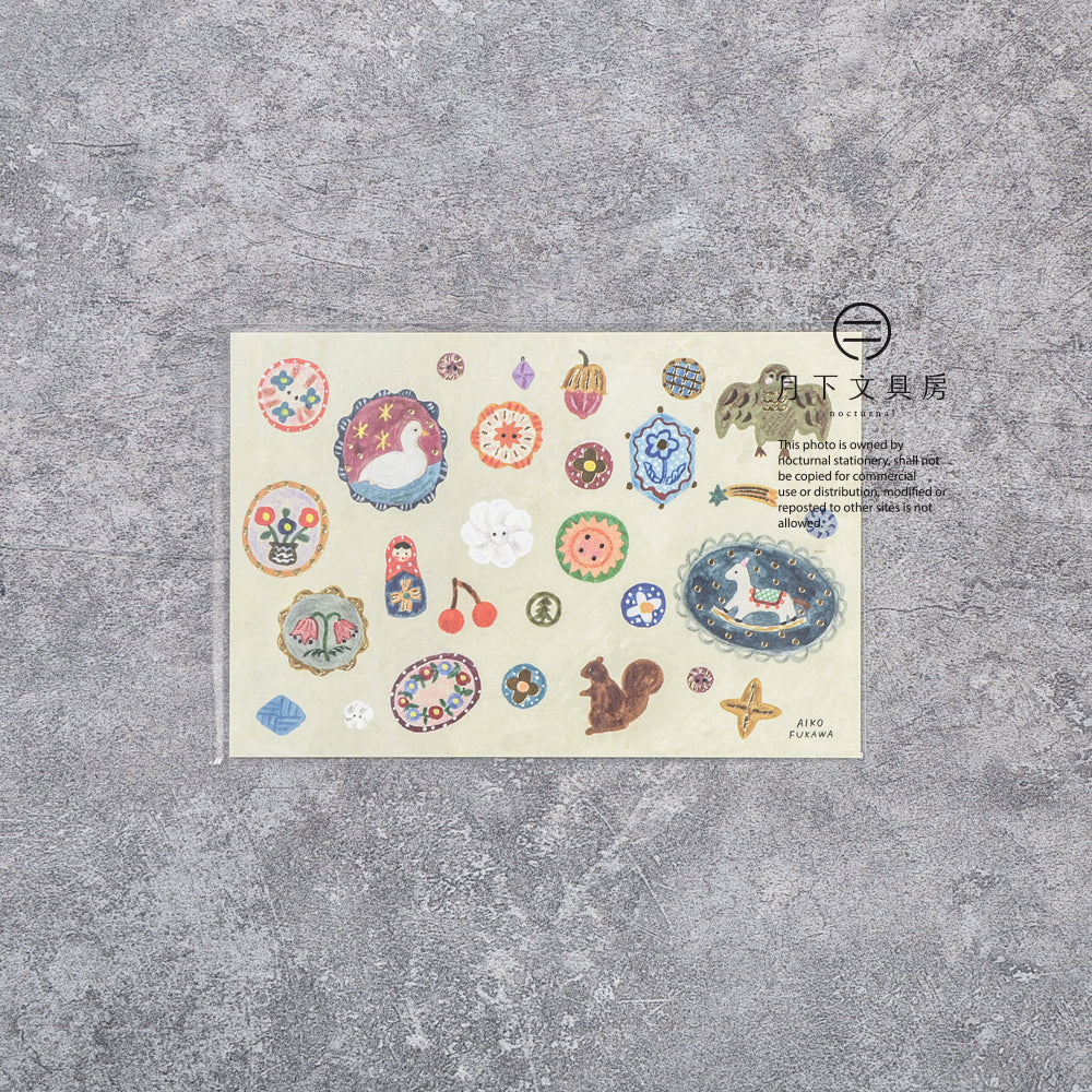 S-377 | 表現社 x 布川愛子 燙金明信片 (brooch)