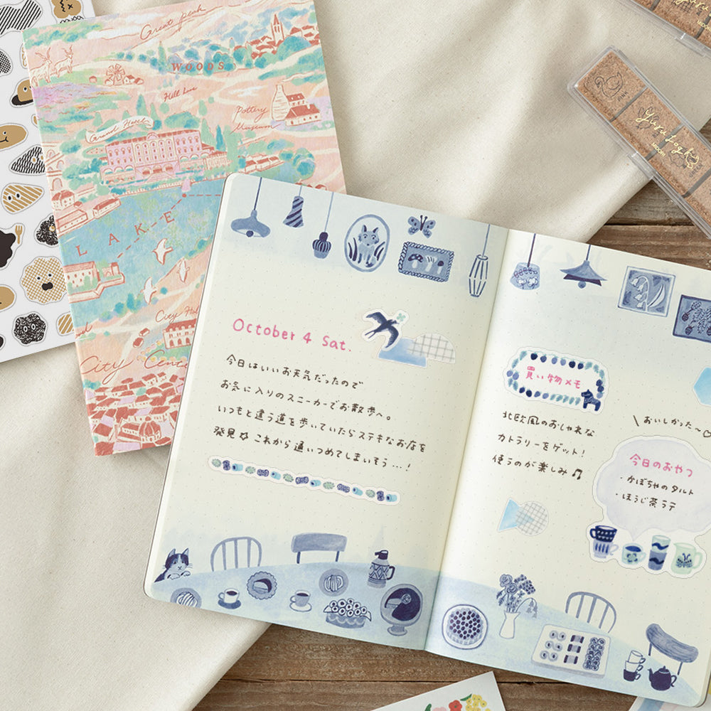 B-175 | MIDORI Yuru Log B6 點陣筆記本 (旅遊與酒店)