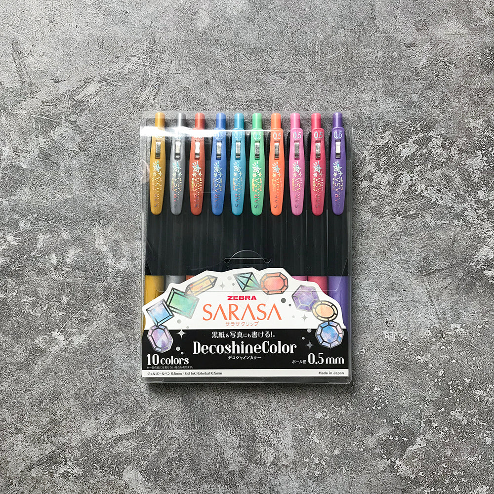 P-106 | ZEBRA SARASA CLIP DecoshineColor 原子筆 0.5mm (10色組)