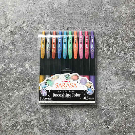 P-106 | ZEBRA SARASA CLIP DecoshineColor 原子筆 0.5mm (10色組)