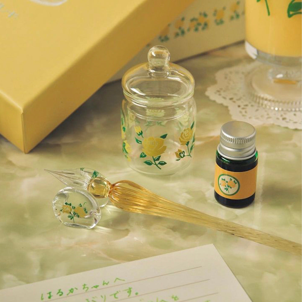 P-215 | RYU-RYU x ADERIA RETRO 玻璃筆套裝 (黃色)