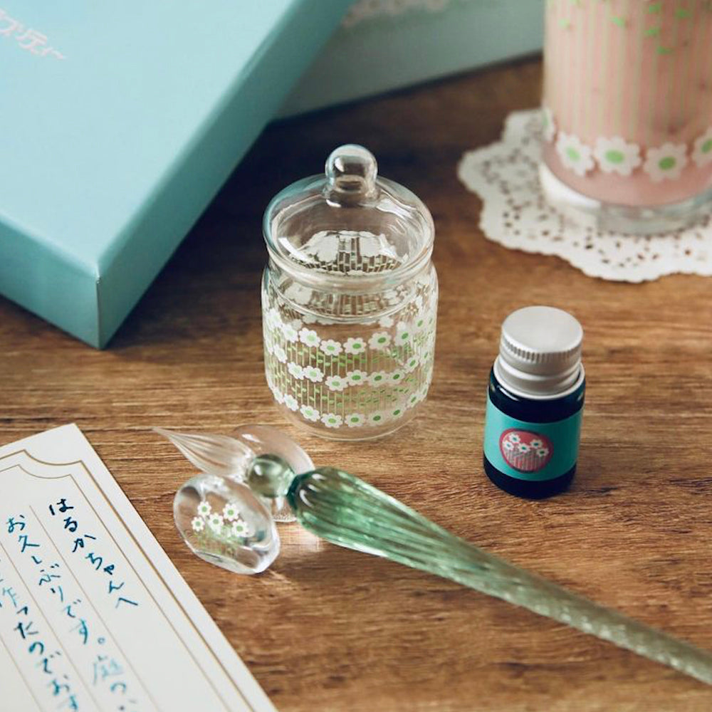 P-217 | RYU-RYU x ADERIA RETRO 玻璃筆套裝 (青綠色)