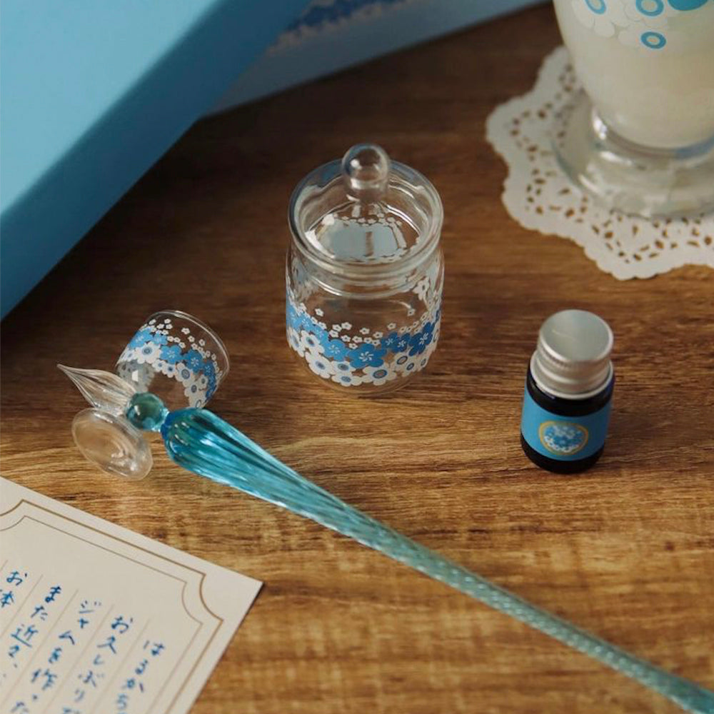 P-218 | RYU-RYU x ADERIA RETRO 玻璃筆套裝 (水色)