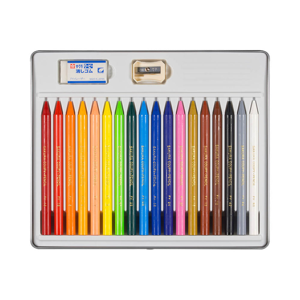 P-50 | SAKURA COUPY-PENCIL 蠟筆鐵盒裝 (18色組)