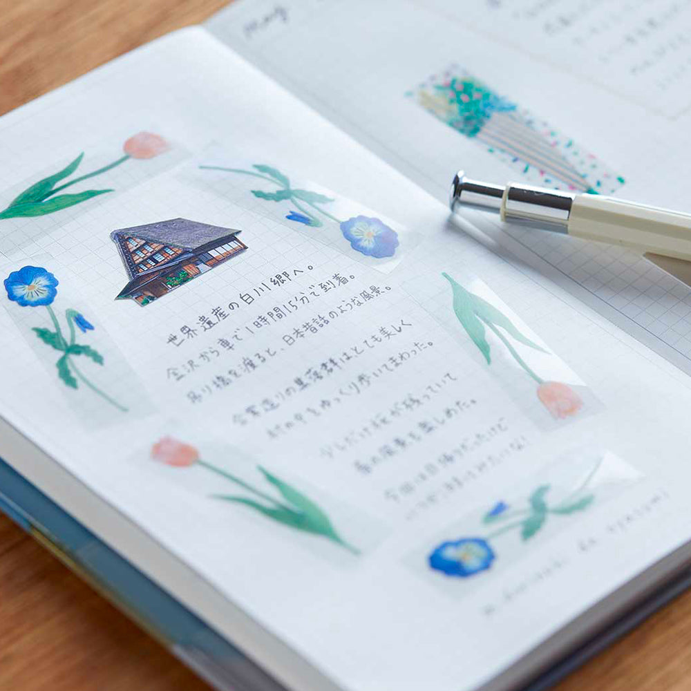 S-69 | KITTA CLEAR 隨身手帳貼 (花卉)