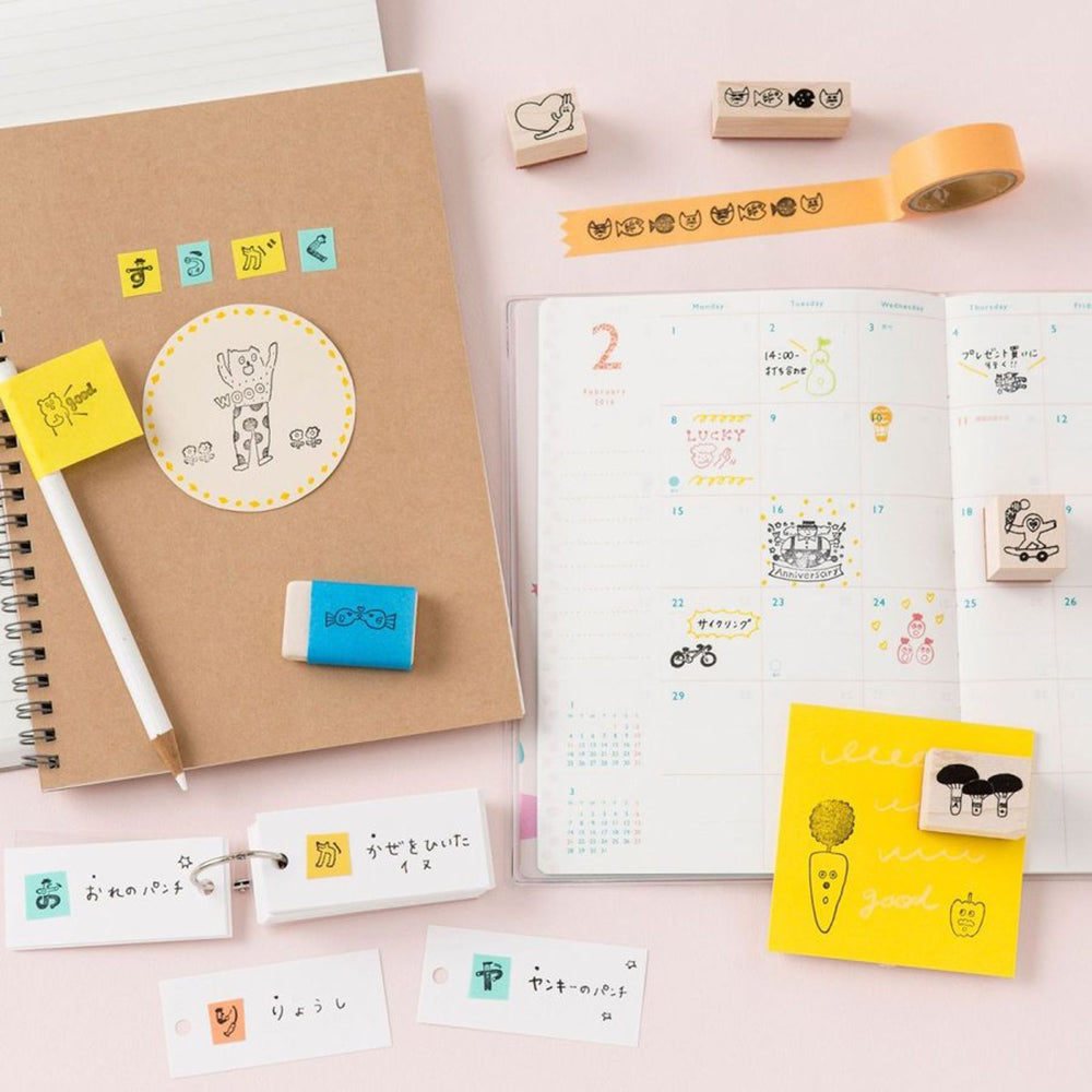 T-144B | AIUEO 橡皮印章 (水果蔬菜)