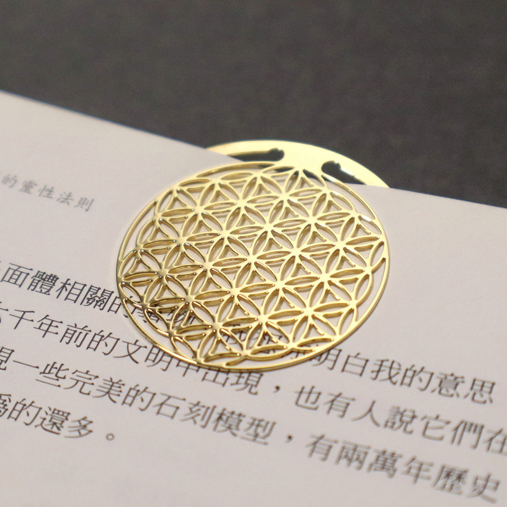 T-165A | UNIVERSE CREATED 生命之花 24K鍍金 金屬書籤