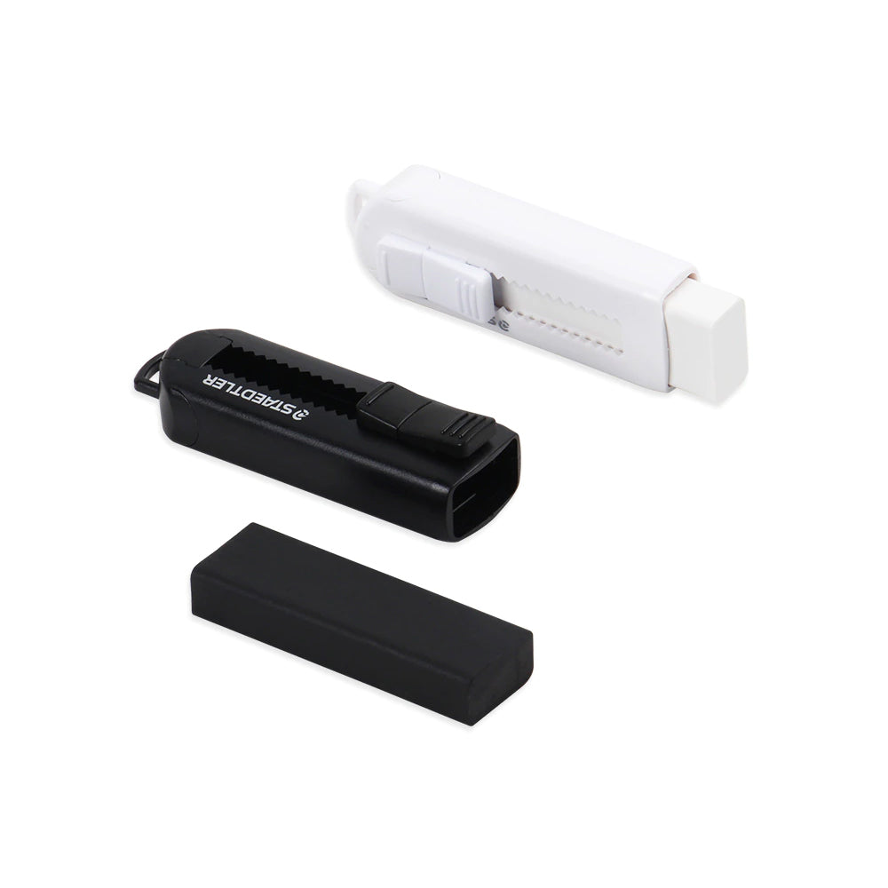 T-166 | STAEDTLER 帶鎖可推式擦膠筆 Black & White