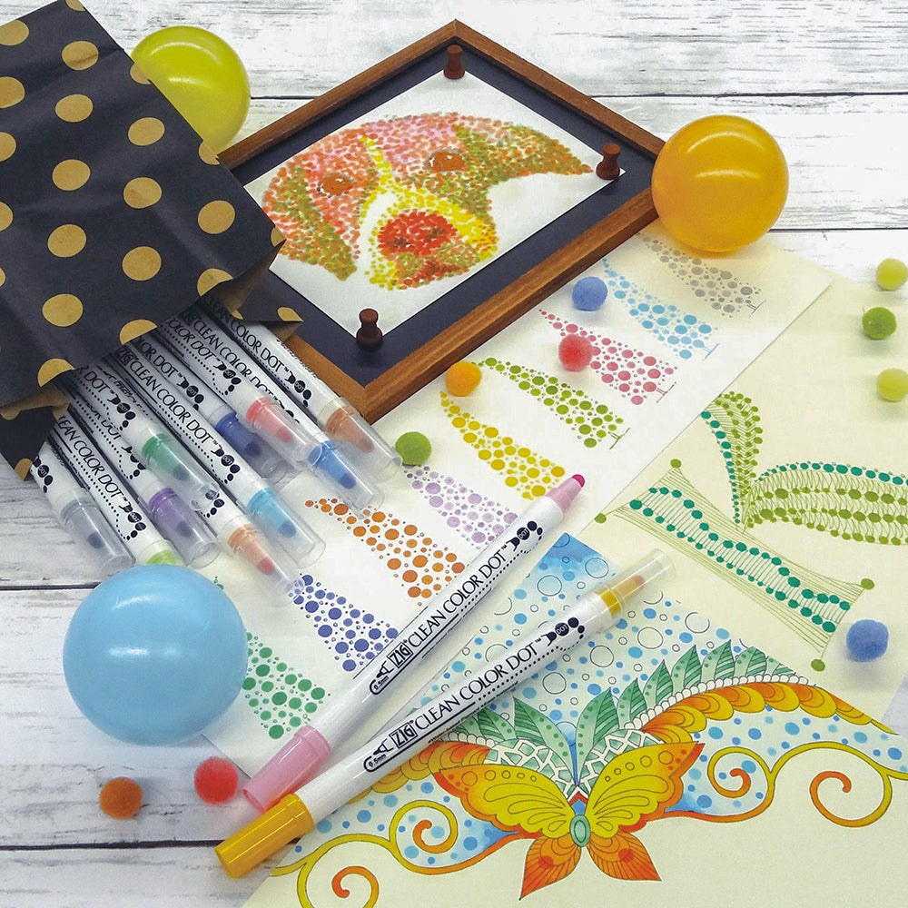 P-67 | KURETAKE ZIG Clean Color Dot 點點筆 一般色 (12色組)