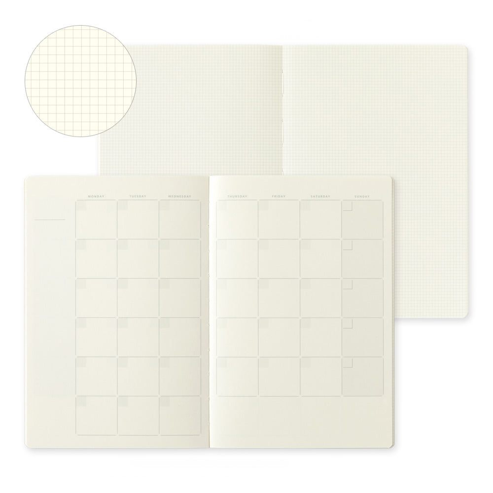 B-188 | MIDORI Yuru Log B6 月間筆記本 (新版)