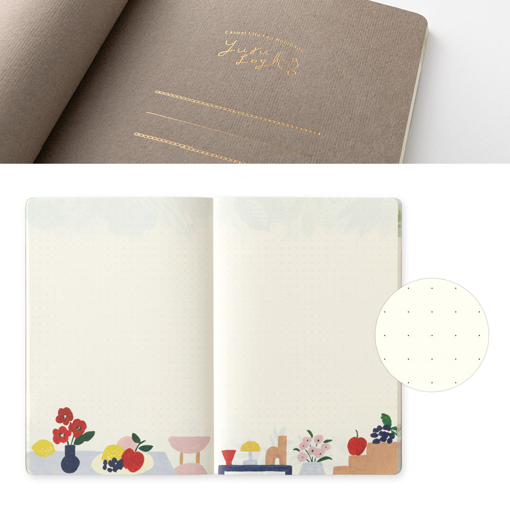 B-189 | MIDORI Yuru Log B6 點陣筆記本 (紡織圖案)