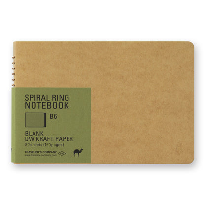 B-256 | TRAVELER'S COMPANY SPIRAL RING NOTEBOOK B6 DW牛皮紙筆記本