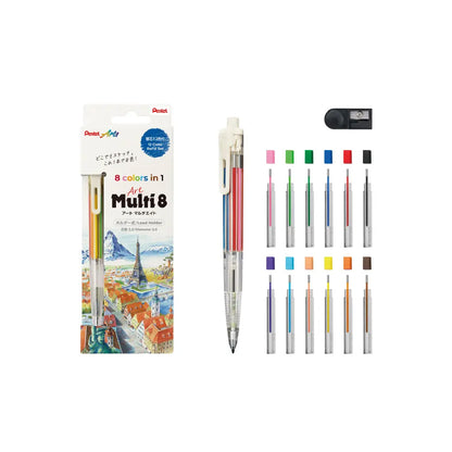 P-335 | PENTEL Art Multi8 8in1 便攜彩色鉛筆連替芯套裝