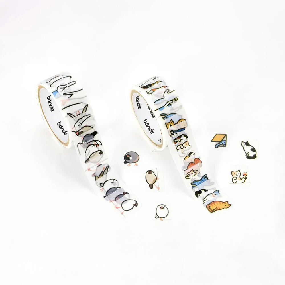 S-249C | BANDE 在手帳裡生活的人系列 紙膠帶貼紙 (小鳥/貓咪)