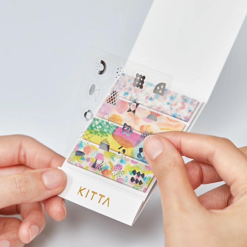S-368 | KITTA COLLAGE 隨身手帳貼 (水彩 · 銀箔)