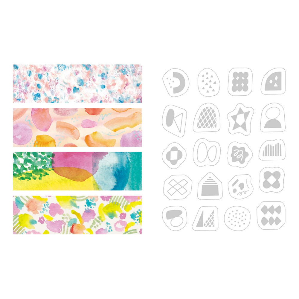 S-368 | KITTA COLLAGE 隨身手帳貼 (水彩 · 銀箔)