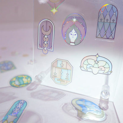 S-444 | WORLD CRAFT Clear flake seal 閃亮薄片貼紙組