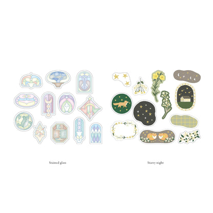 S-444 | WORLD CRAFT Clear flake seal 閃亮薄片貼紙組