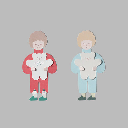 S-500 | CIRCUS BOY BAND BEAR HUG 心意卡 (RED/SKY BLUE)