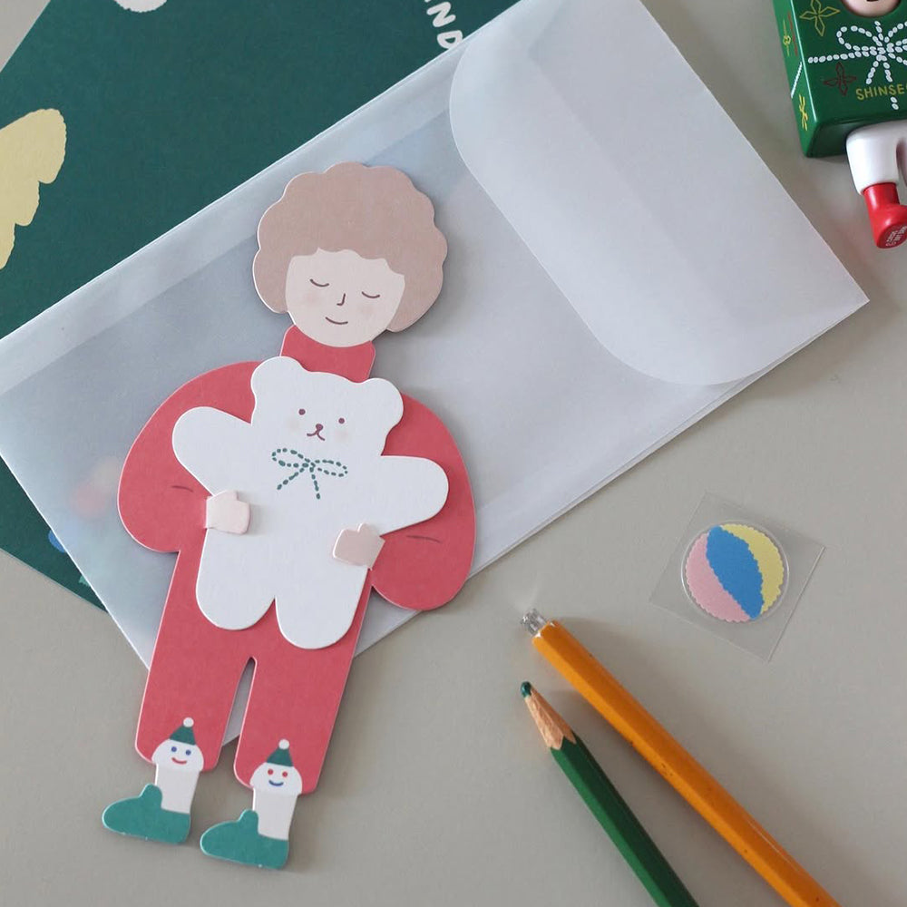 S-500 | CIRCUS BOY BAND BEAR HUG 心意卡 (RED/SKY BLUE)