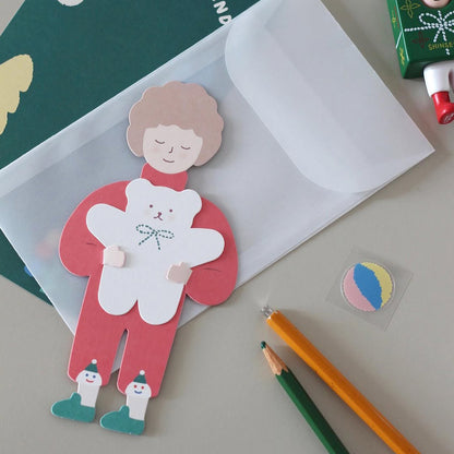 S-500 | CIRCUS BOY BAND BEAR HUG 心意卡 (RED/SKY BLUE)