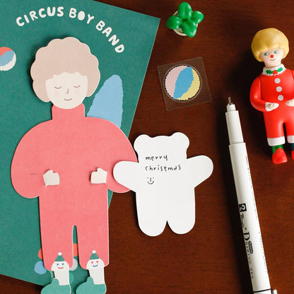 S-500 | CIRCUS BOY BAND BEAR HUG 心意卡 (RED/SKY BLUE)