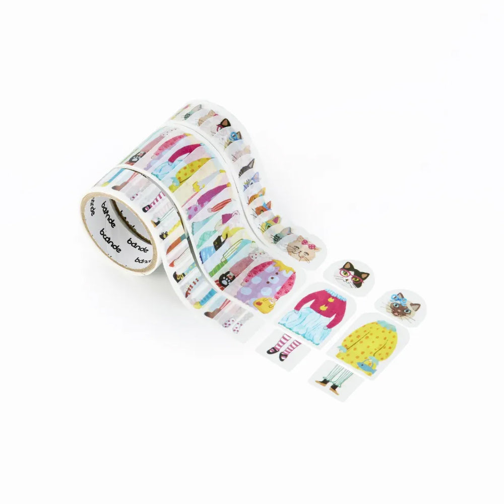 S-508 | BANDE 紙膠帶貼紙 換裝貓咪女子會