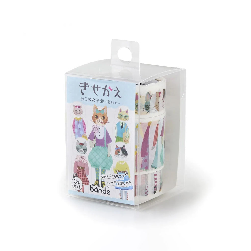 S-508 | BANDE 紙膠帶貼紙 換裝貓咪女子會