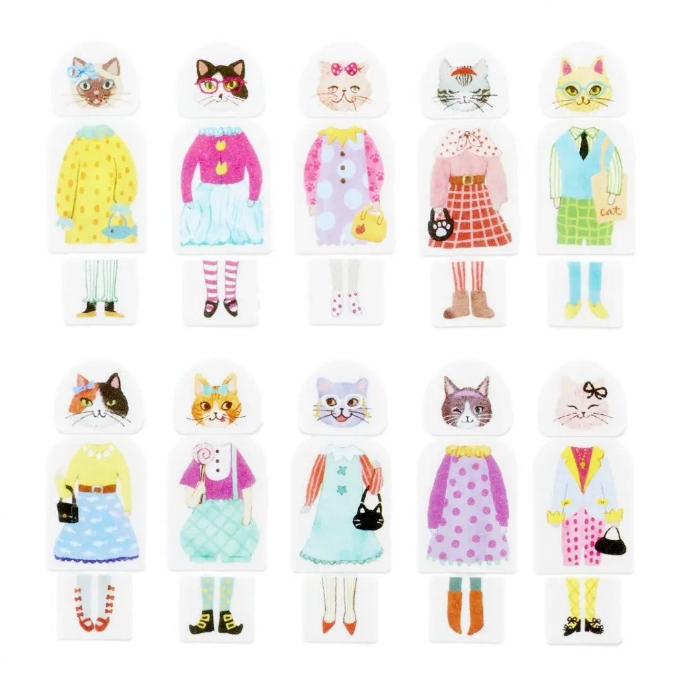 S-508 | BANDE 紙膠帶貼紙 換裝貓咪女子會