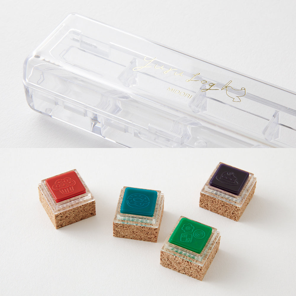 T-645 | MIDORI Yuru Log 手帳用 4色浸透印 (甜品)