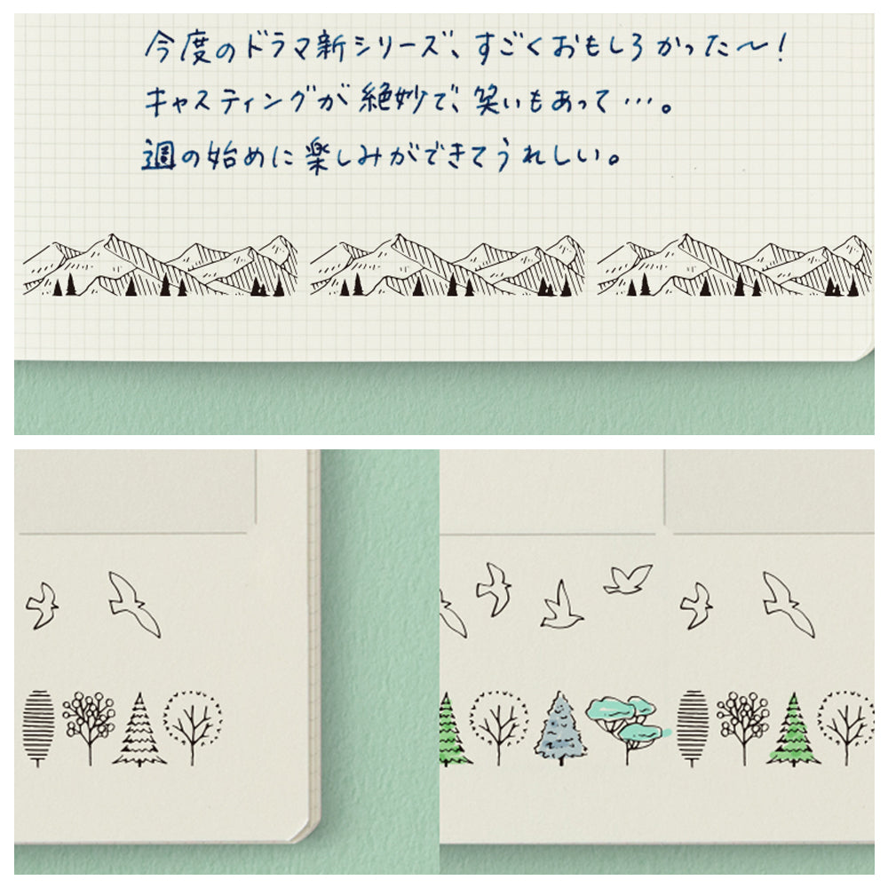T-656 | MIDORI Paintable Stamp Roller 浸透印 (山景)