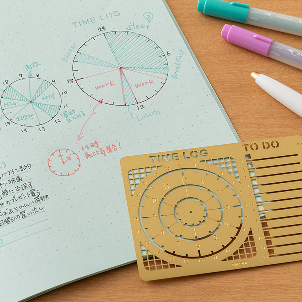 T-681 | MIDORI Diary Template 手帳用模板尺 (時間)