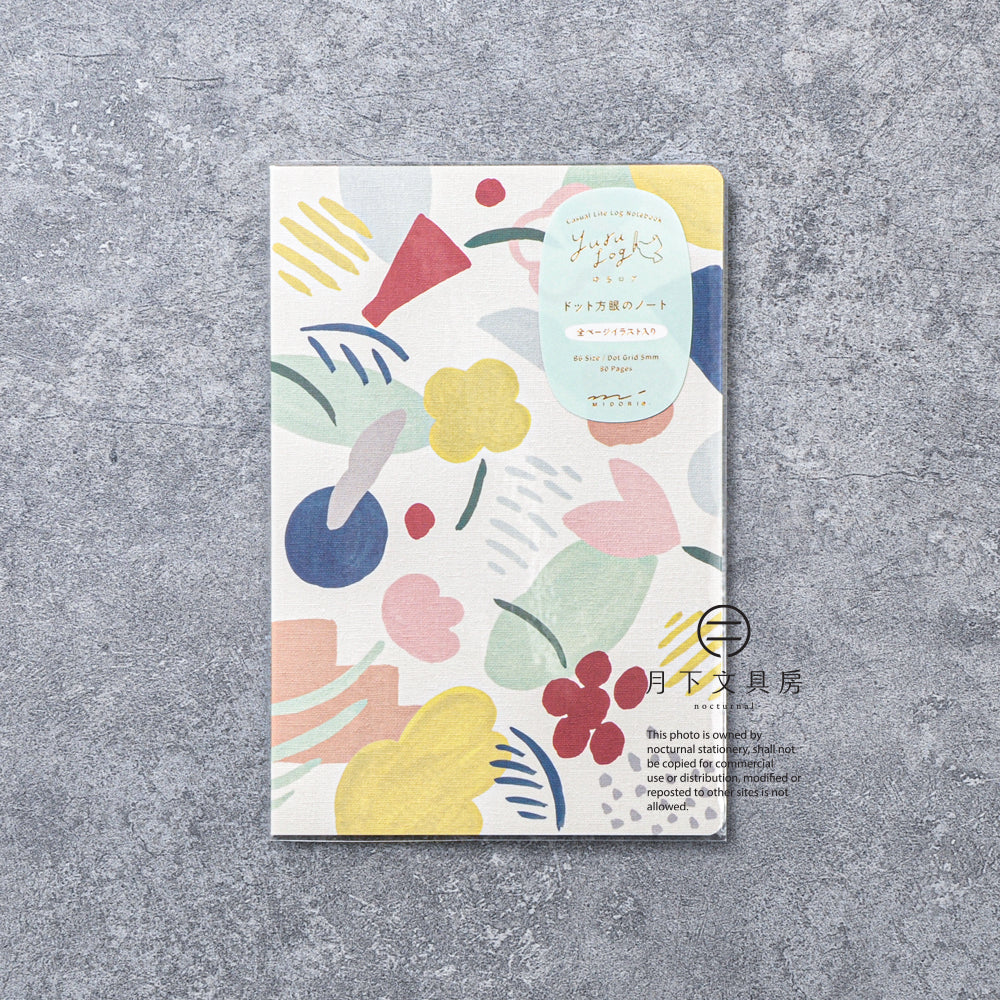 B-189 | MIDORI Yuru Log B6 點陣筆記本 (紡織圖案)