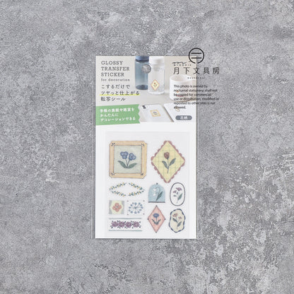 S-356 | MIDORI Glossy Transfer Sticker 移印貼紙 (花卉)