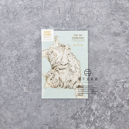 S-466 | ROKKAKU x 365Cat.Art Cat Art Collection 箔押明信片 (roll)