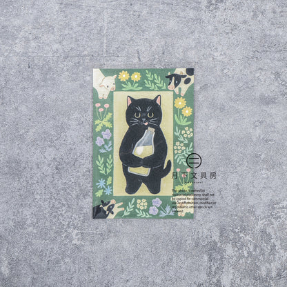 S-522 | 4legs 繪本中的貓 明信片 (黑貓)