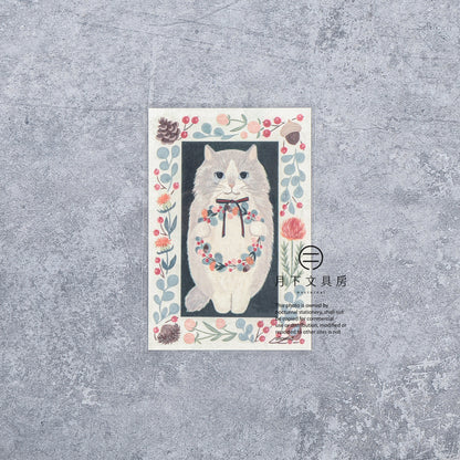 S-525 | 4legs 繪本中的貓 明信片 (長毛貓)