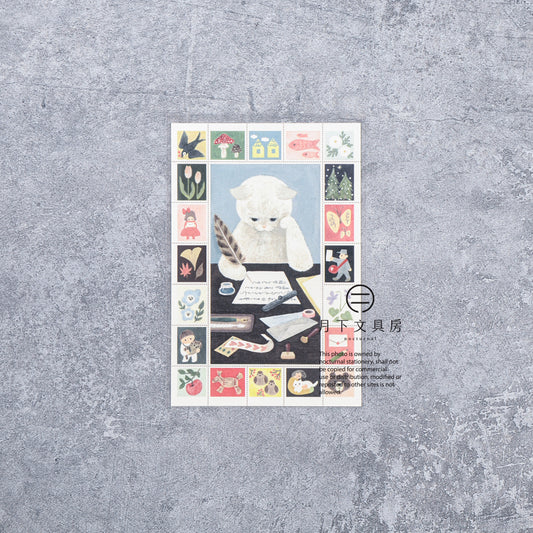 S-531 | 4 LEGS 繪本中的貓 明信片 (手紙貓)