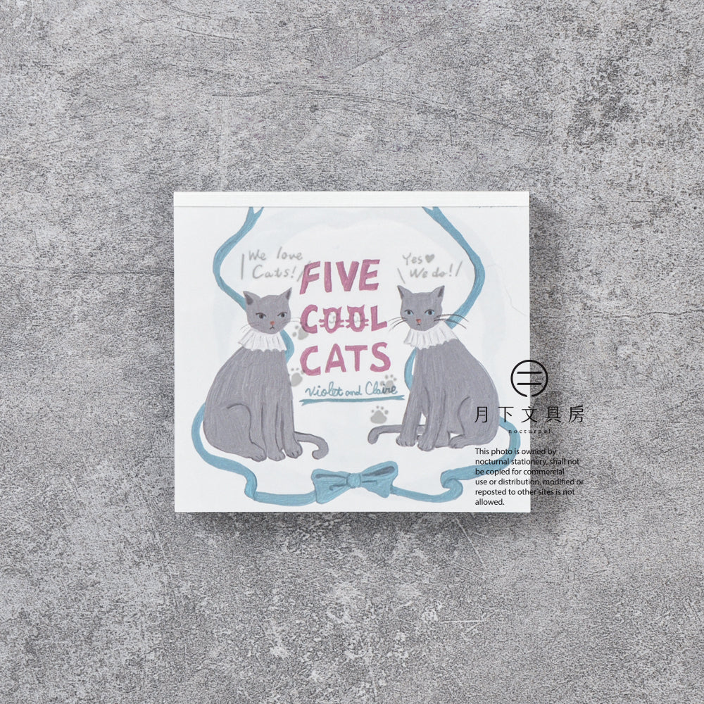 T-638 | 表現社 x Violet & Claire 特厚便條本 (FIVE COOL CATS)